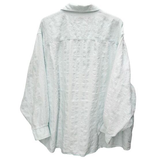 Caribbean Linen Blend Button Up Shirt Mens 3XB Mint Green Keep Cool Coastal - Picture 3 of 11